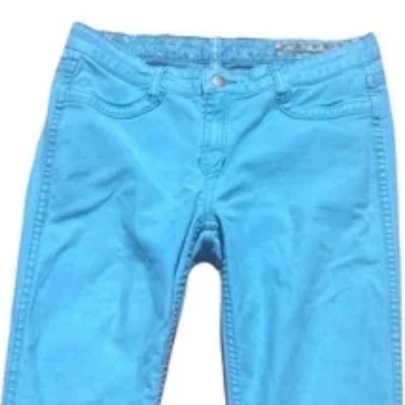 Calvin Klein Reversible Jeans with Floral Leopard Print in turquoise - Picture 4 of 5